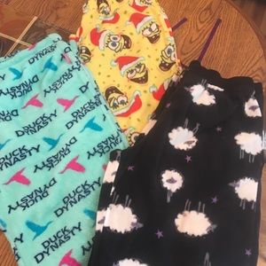 Fleece pajama bottoms lot of 3 SOLD